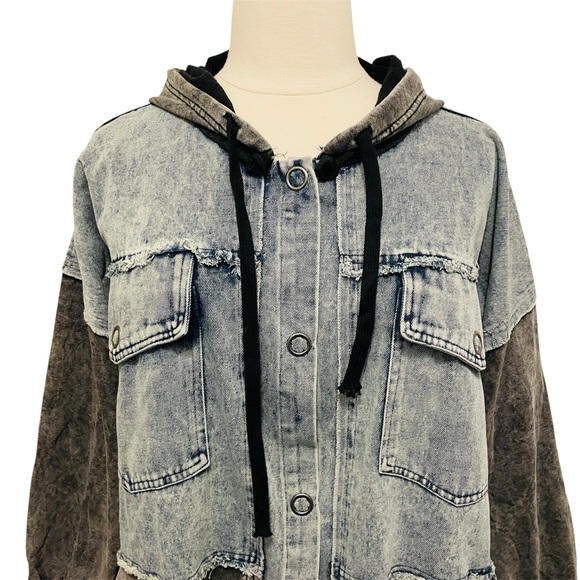 Oli & Hali Two-Tone Jean Jacket sz L - Picture 2 of 16